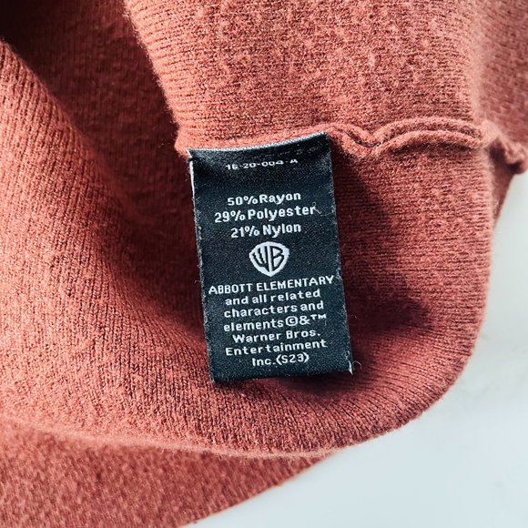 Abbott Elementary Womens Rust Mock Neck Cozy Sweater Vest | Large - Picture 4 of 7